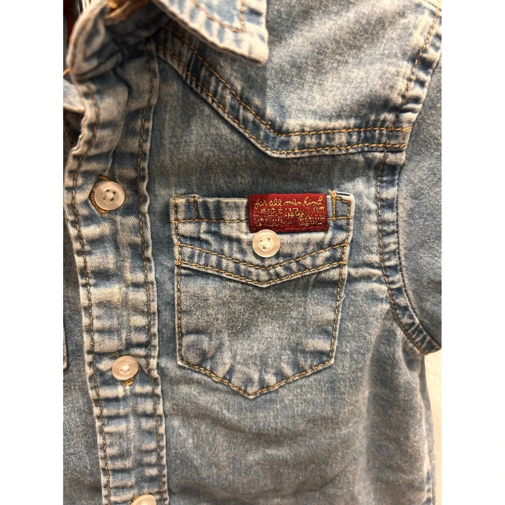 NWOT 7 For All Mankind Denim‎ Shirt Toddler Boy Size Unknown Short Sleeve
